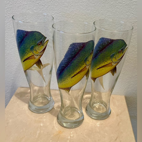 3 Conch Beer glasses. 8.25” - Picture 2 of 9
